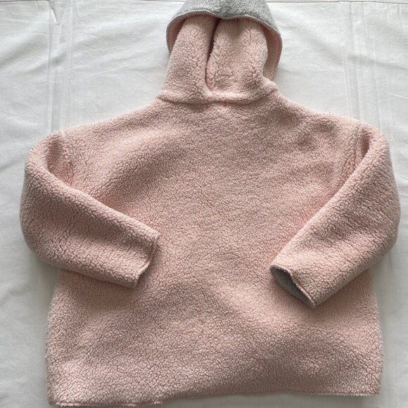 Limited Too Pink Sherpa Hooded Open Sweatshirt Size 10 - Picture 6 of 9